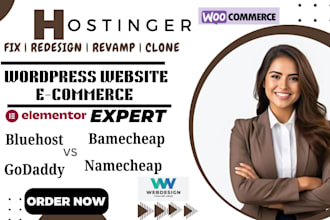 do wordpress website on bluehost,godaddy,bamecheap, siteground,hostinger website