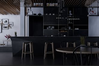 redesign old restaurant, bar shop, cofe shop, boutique, 3d modelling, cgi render