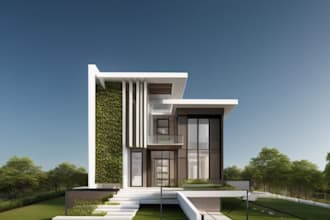 optimize minimalist house interior, cgi house setting, facade exterior, 3ds max