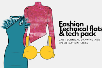 create fashion cads, tech packs and technical drawings