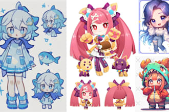 draw anime art illustration fanart original character chibi vtuber model