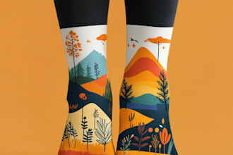 draw modern and unique custom socks