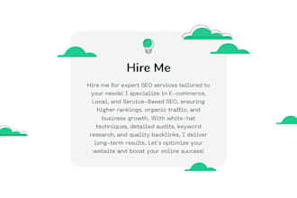 provide ecommerce SEO service, hire me