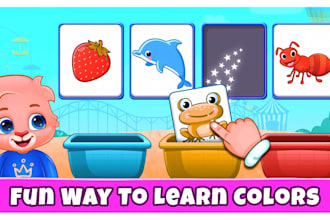 create kids educational game,  2d puzzle kids learning game app ai learning app