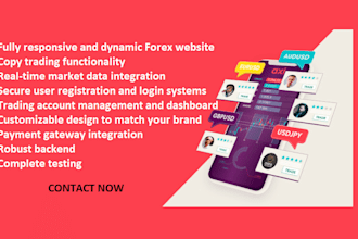 build forex website, trading website, crypto website