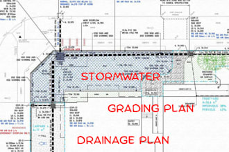 do storm water drainage plan, site grading civil 3d modeling