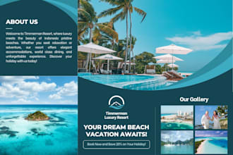 modern minimalist beach resort promotion triangle brochure