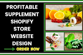 design supplement shopify store nutrition store health dropshipping website