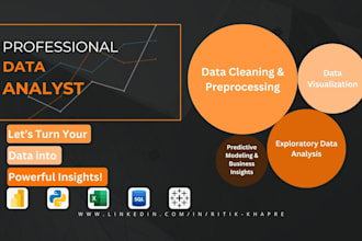 be your data analyst, excel, powerbi, python with ppt