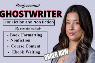 be fiction ghostwriter cookbook self help ebook writer online course creation