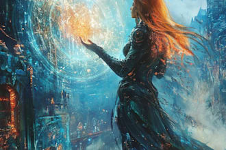 draw fantasy illustration of book cover