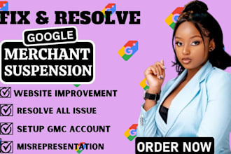 setup or fix google merchant center suspension misrepresentation gmc shopping ad