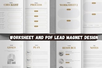 design PDF fillable workbook, printable medical worksheet, website lead magnet