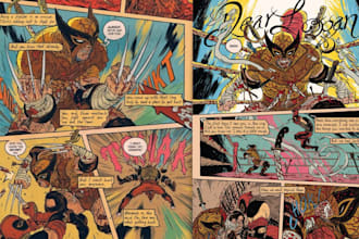 draw retro comic page, vintage comic illustration 70s design comic book pop art