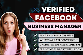 provide facebook business manager with old profile or immortal bm