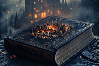 create a unique fantasy book cover illustration