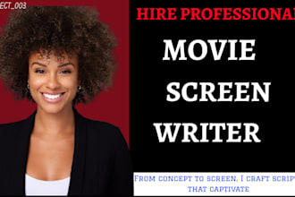 write professional movie script, movie script writing, script writing
