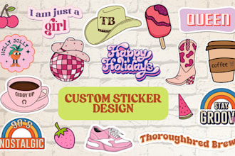 create custom sticker, badge, patch, label or typography
