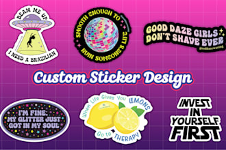 create cute customized stickers with illustration