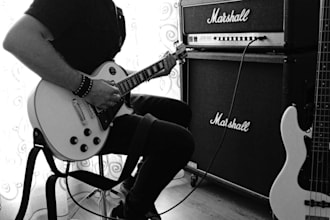 record your metal pop punk rock rhythm and solos guitars