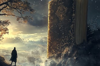 create a stunning fantasy or scifi book cover for you