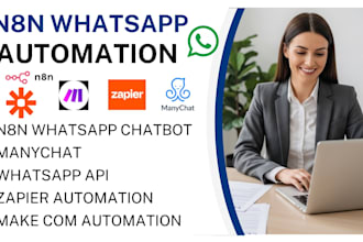 n8n whatsapp chatbot automation zapier manychat with ai and API integration