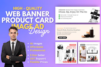 design website banners, product listing images and image ads