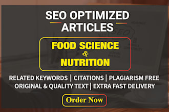 write engaging nutrition, drink, diet, and food articles and blogs