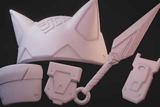 sculpt 3d helmet,cosplay props, assets for 3d printing,mask,deliver stl file,gun