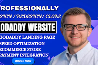 design responsive godaddy website, godaddy website redesign, wordpress bug fix