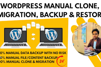perform manual wordpress clone, backup, migration and restore
