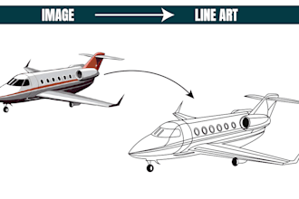 create clean vector line art or outline illustrations