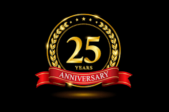 make excellent event and anniversary logo with copyrights