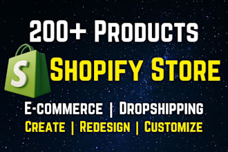 design shopify store, create dropshipping store, shopify ecommerce website