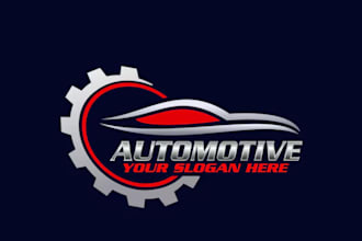 draw car racing and automotive logo