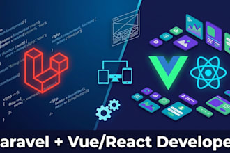 build a custom laravel website with vue or react