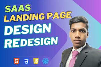 saas landing page design, squeeze page, sales page, homepage design using react