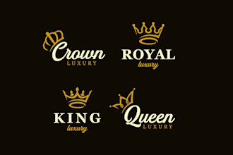 draw luxury vintage clothing crown jewelry logo