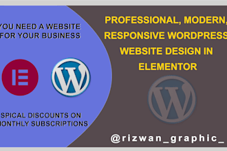 do professional, modern, responsive wordpress website design in elementor
