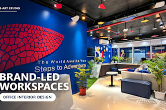 design office interiors with space planning and 3d visualization