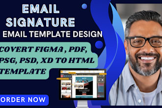 convert figma  psd  jpg png  pdf ai to HTML email template