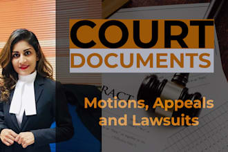 professionally draft contracts, legal motions, lawsuits, and complaints