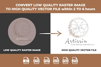 convert your logo to a high resolution vector ai, eps within 2 to 6 hours