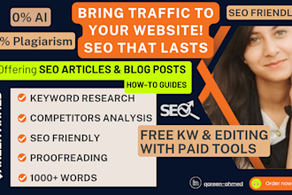 write SEO friendly articles, how to guides, and blog posts, no ai