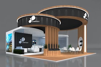 do 3d exhibition booth, stands, stalls, virtual booth, kiosk