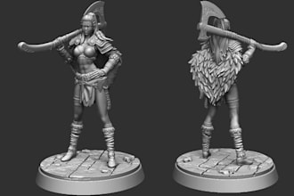 sculpt 3d statue miniatures,3d action figure,character diaroma model,3d printing