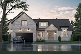 do exterior 3d modeling in sketchup and rendering in lumion
