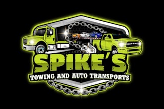 draw logistic transport trucking transportation logo