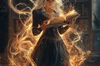 make unique professional fantasy book cover art or book art