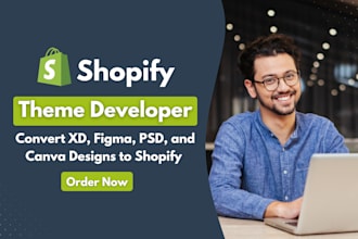 convert your PSD, xd, canva, or figma design into a shopify theme